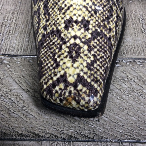 Snake Print Y2K Sock Boots Flat Square High Heel Y2K, Retro 2000s Fashion Boots - Picture 7 of 12